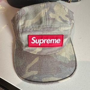 Supreme denim camo hat